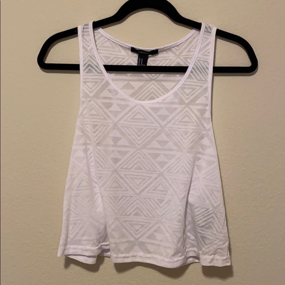 White Tribal Crop Top